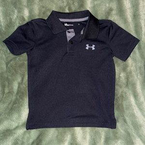 Under Armour performance polo, black with grey logo, size 5, worn maybe twice